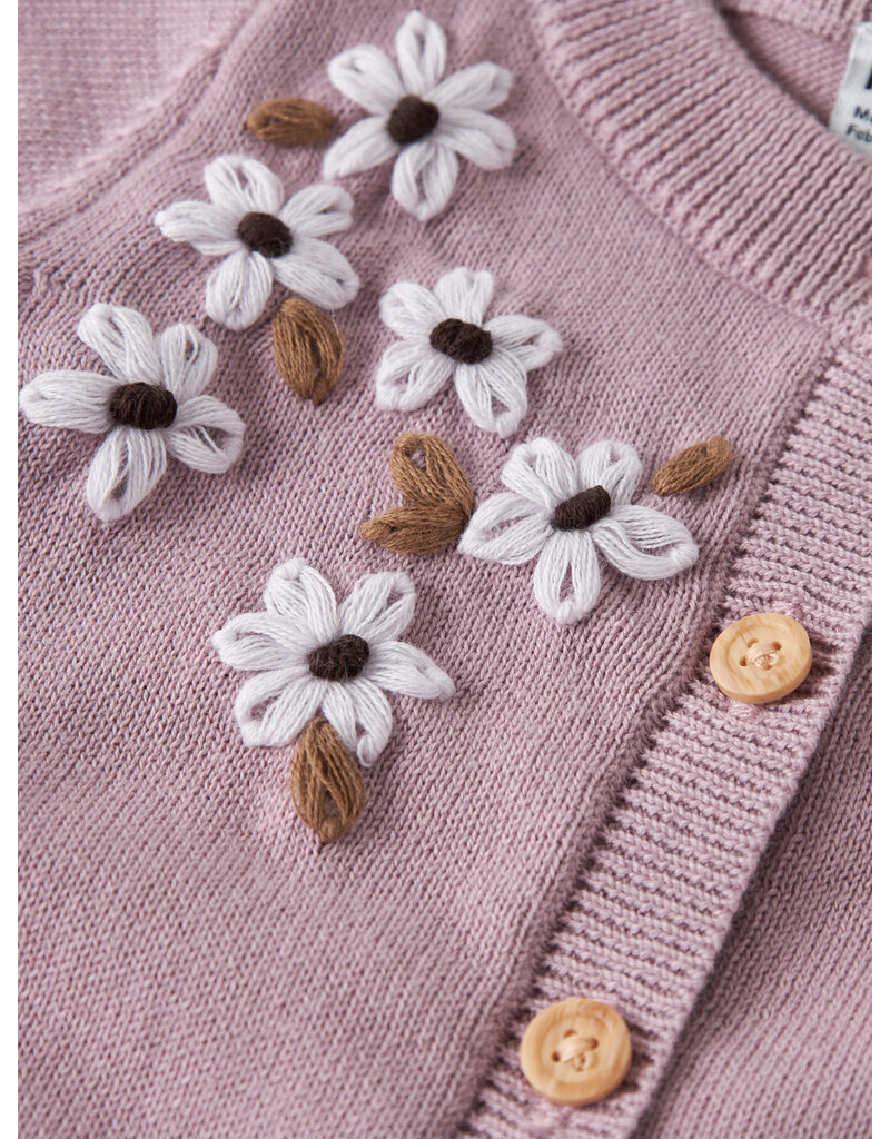 name it Rucca Knit Cardigan Mauve Shadows
