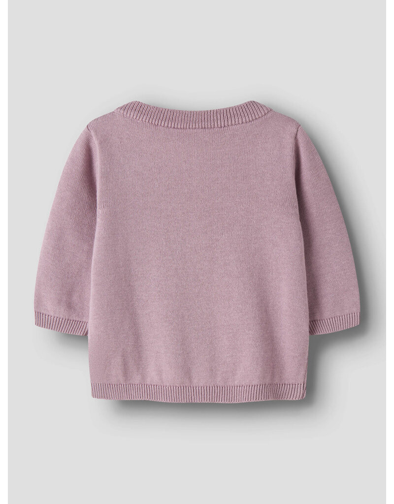 name it Rucca Knit Cardigan Mauve Shadows