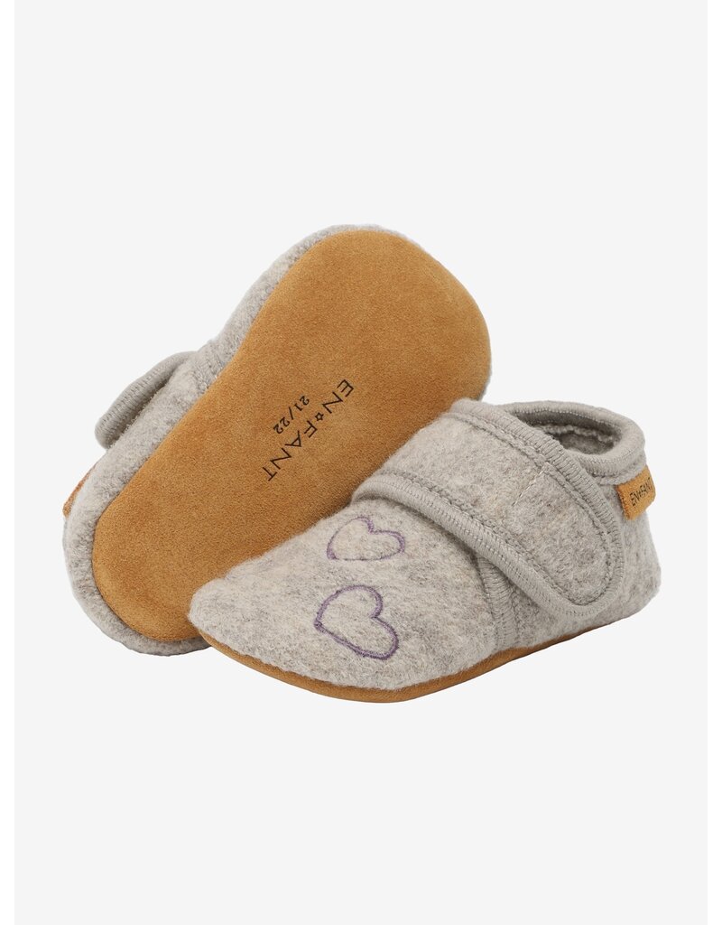 En Fant Wool Slippers w. Embroidery Grape Shake 6109