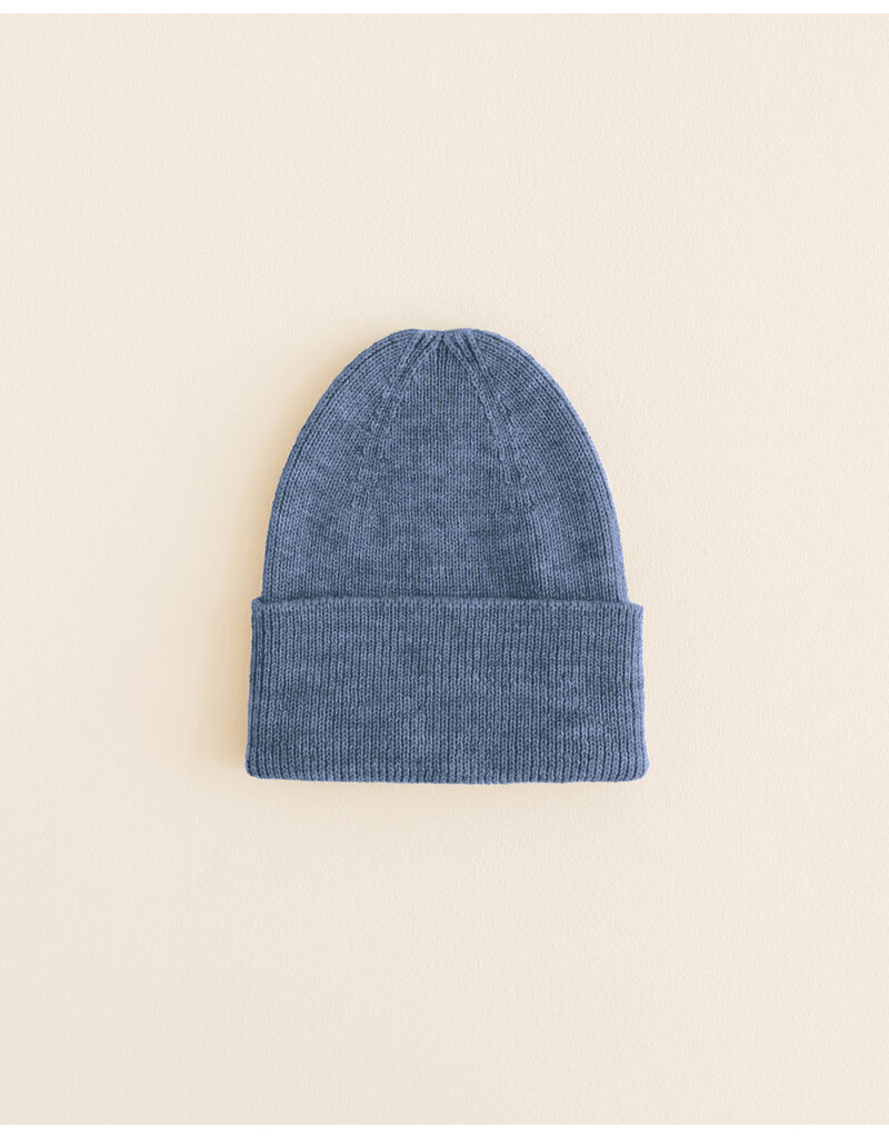 Hvid Beanie Fonzie (0-6M) Denim
