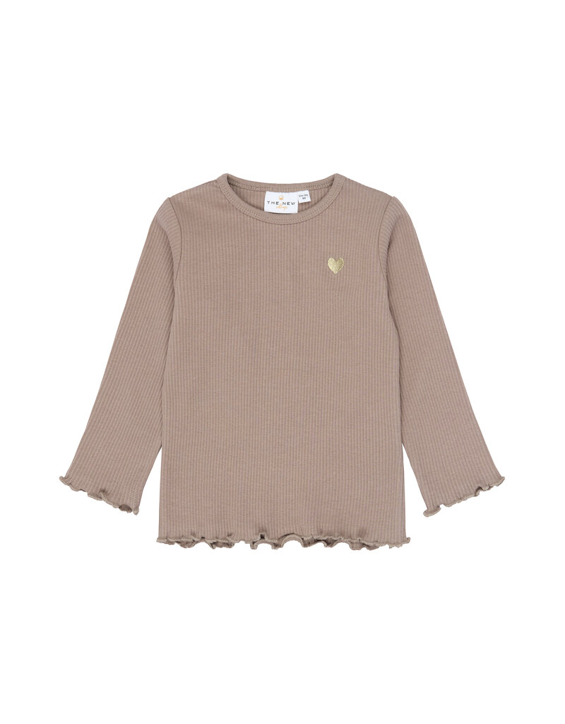 The New Yania Rib Tee Taupe Gray