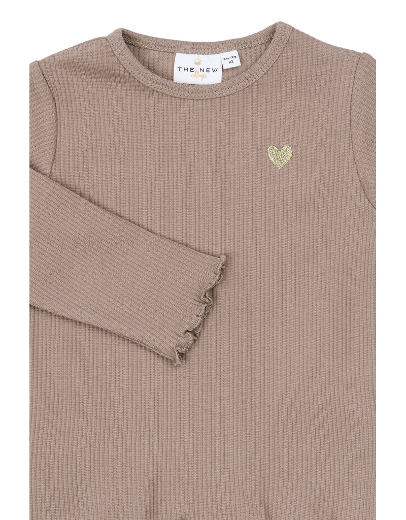 The New Yania Rib Tee Taupe Gray