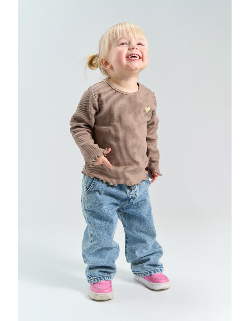 The New Yania Rib Tee Taupe Gray