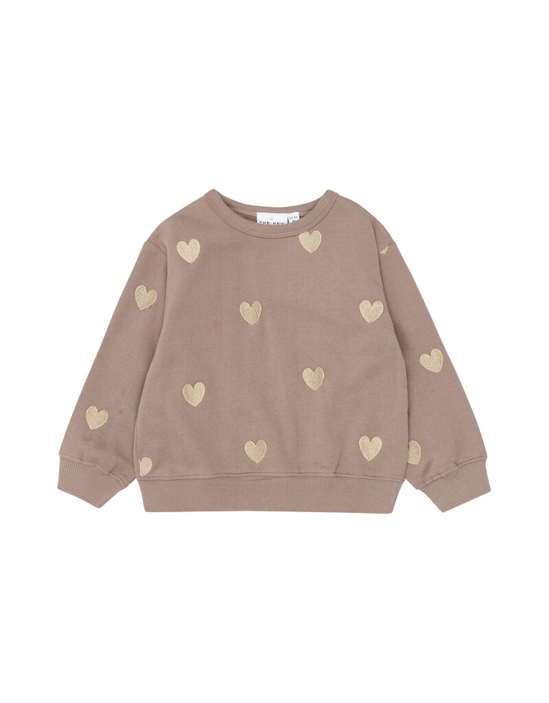 The New Yolie Sweatshirt Taupe Gray Emb.