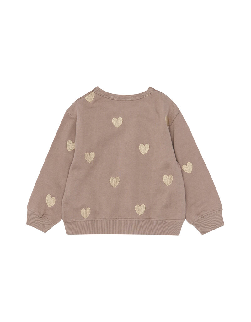 The New Yolie Sweatshirt Taupe Gray Emb.