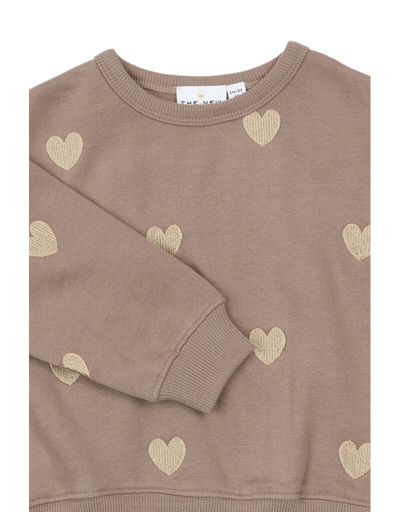 The New Yolie Sweatshirt Taupe Gray Emb.