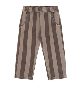 The New Ylas Baggy Pants Taupe Gray Striped