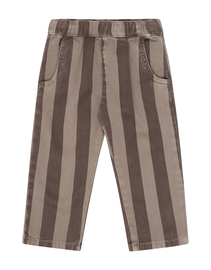 The New Ylas Baggy Pants Taupe Gray Striped