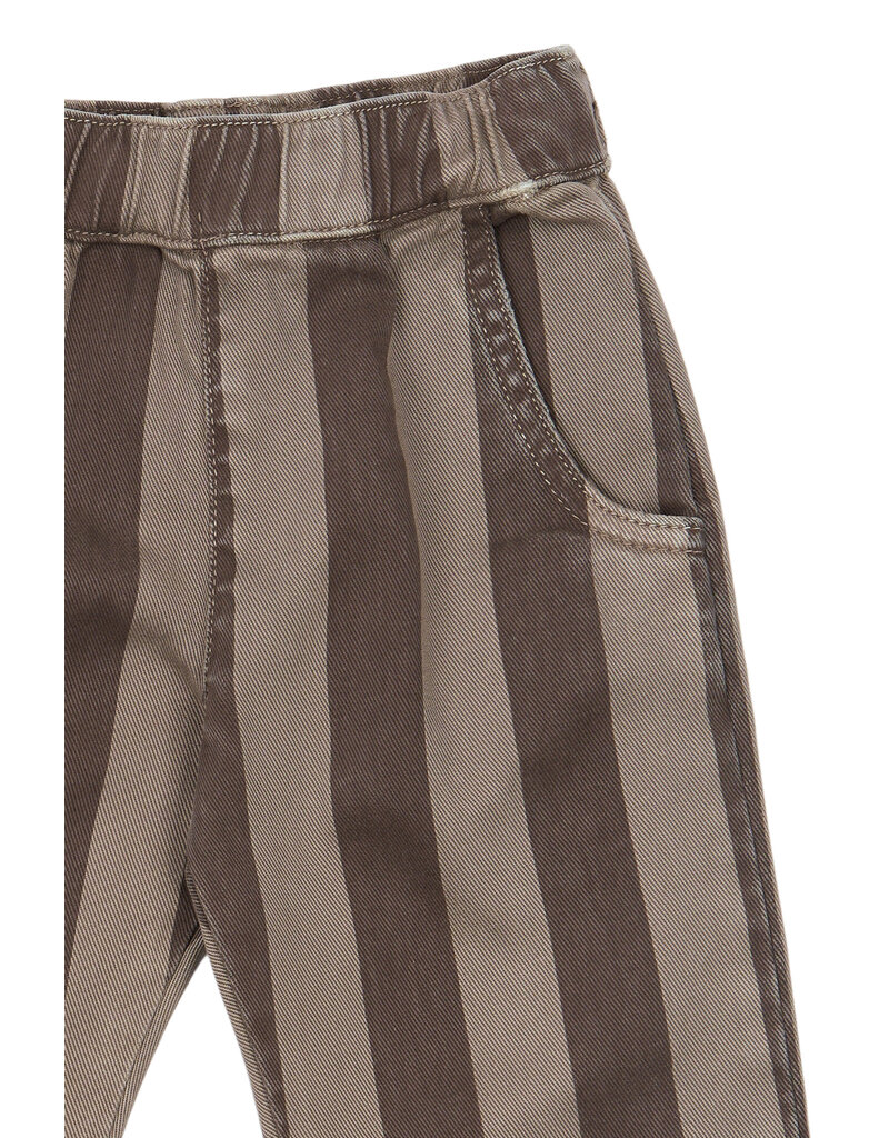 The New Ylas Baggy Pants Taupe Gray Striped
