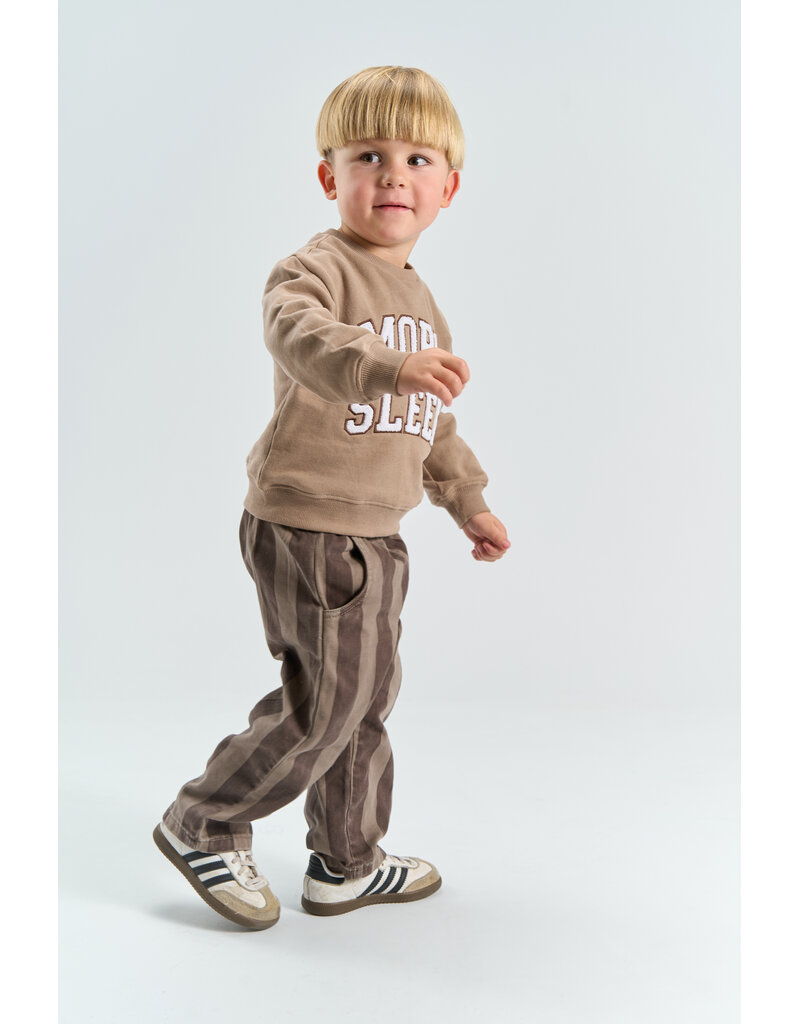 The New Ylas Baggy Pants Taupe Gray Striped