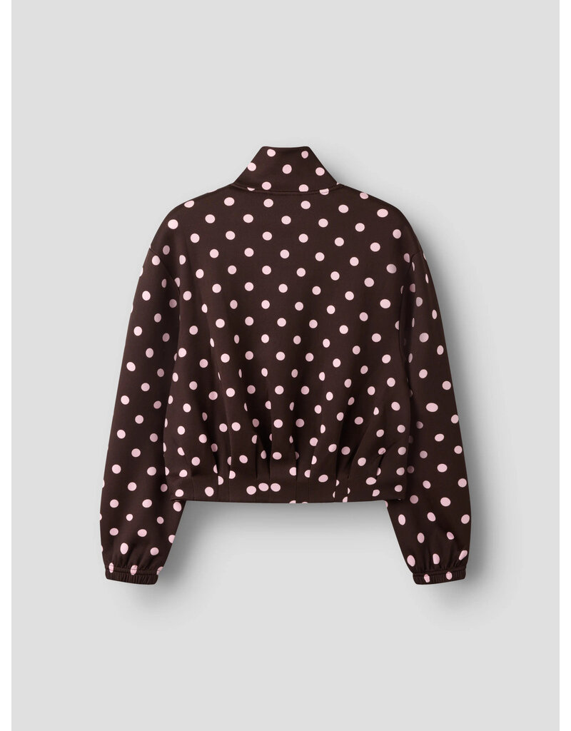 name it Onea Zip Balloon Sweater Coffee Bean
