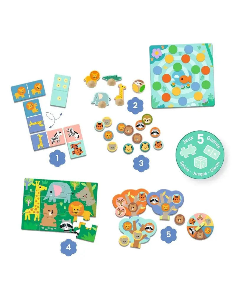 Djeco 5 Spellen - Wilde Dieren