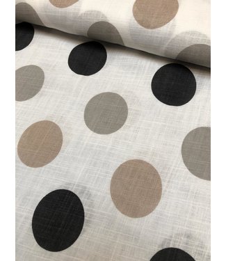 A La Ville Linnenlook Dots Beige-Black