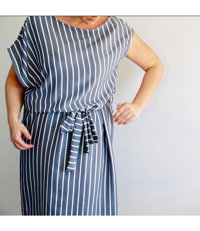 Signature Viscose Stripe Denim Blue