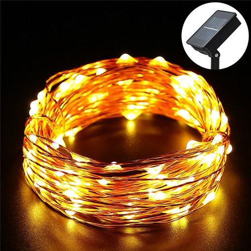 Outletshoponline.nl Solar lichtsnoer 100 LED 12 m - warm wit Outletshoponline.nl Solar lichtsnoer 100 LED 12 m - warm wit