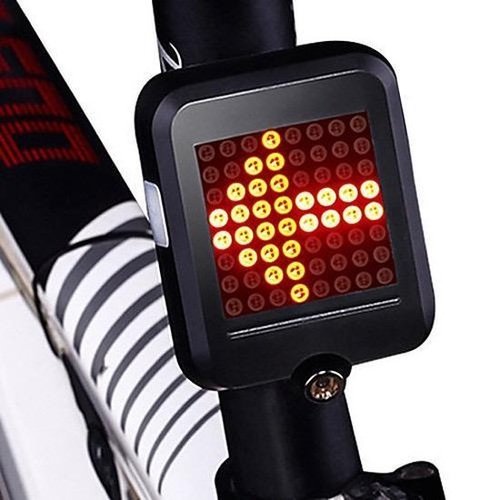 Outletshoponline.nl Fietslamp achterlicht LED USB oplaadbaar - Infrarood Laserlicht - automatische fietsverlichting - 64 LED - SMART sensor - richtingaanwijzer en remlicht - Li-ion accu - veilig fietslicht