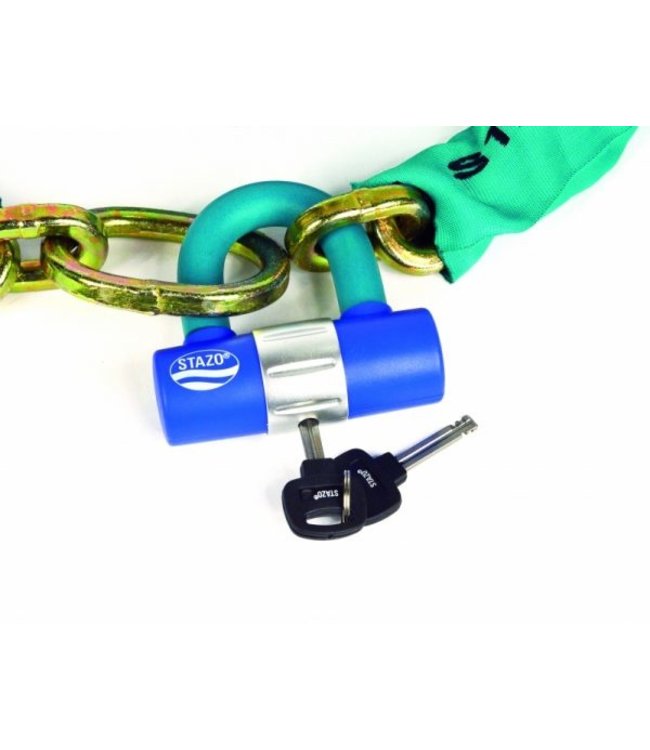 Stazo Lusbare ketting 1,5/2,5 m in combinatie  met hangslot (Set)