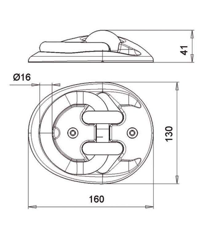 Stazo Wall / Dock anchor plate (secure mooring ring) type DROP