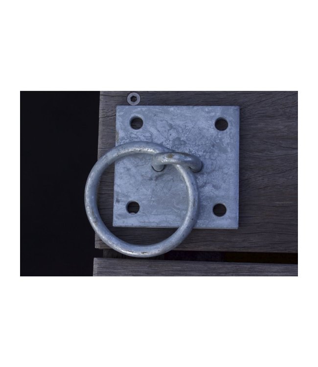 Afmeerring, Gegalvaniseerd, vierkante voetplaat