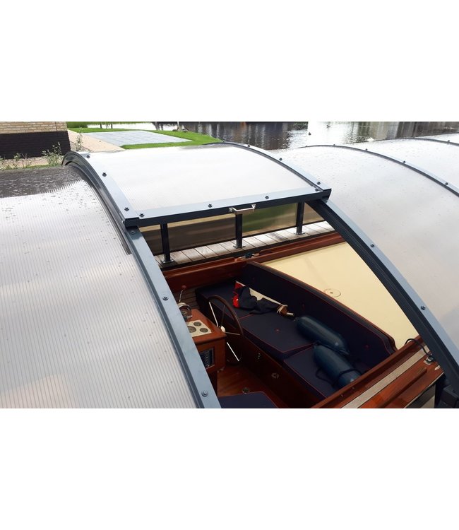 Alumon Bootoverkapping op een vaste steiger (wal-wal uitvoering)