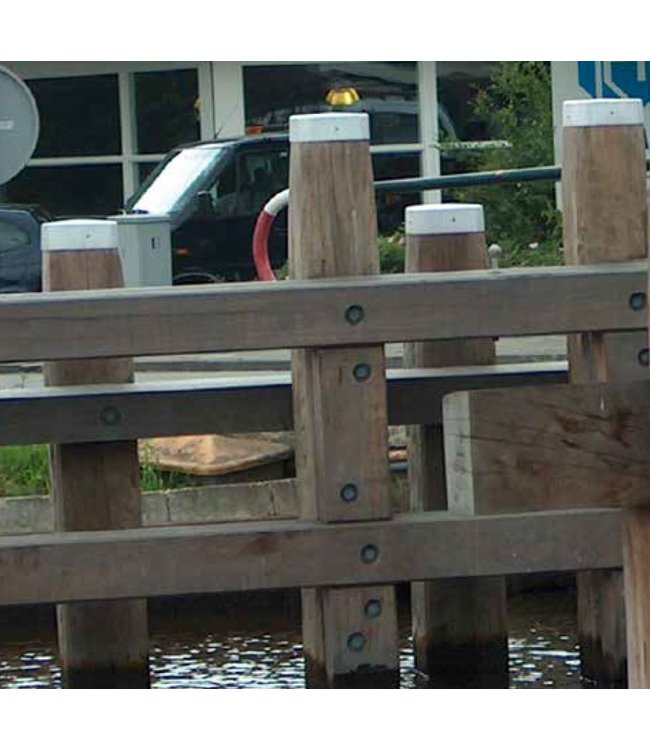 HP kunststof 8-kant paalmuts / spitsoplopend 190 x 190 x 75 mm