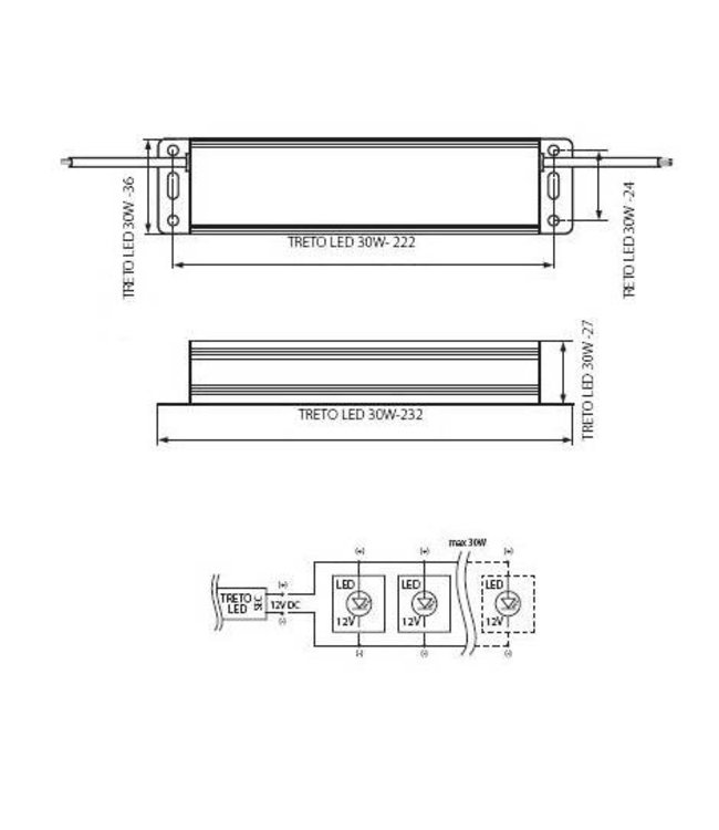 Waterproof LED driver for installations from 0 to 30 Watt
