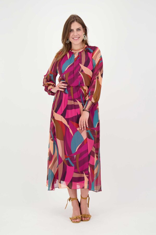 Label Dot - Saida Dress - Fuchsia Multi