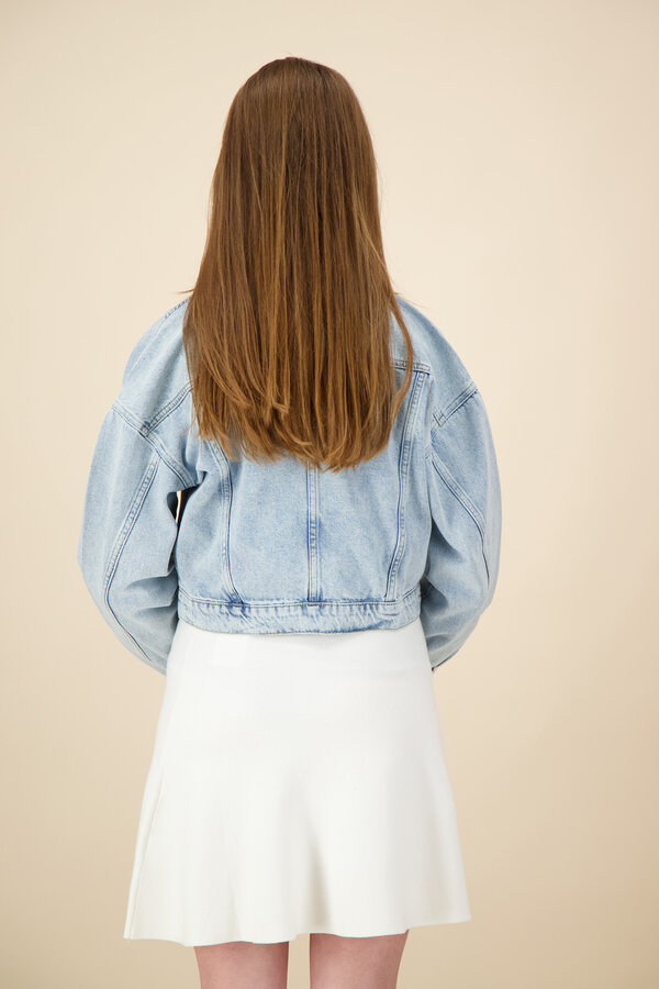 Colourful Rebel - Ornel Cropped Denim Jacket - Light Blue Denim