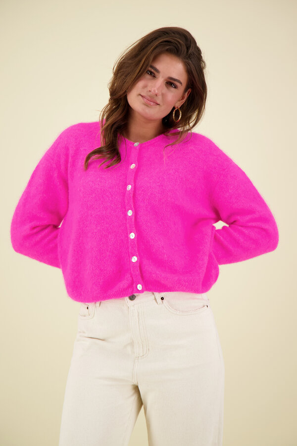 American Vintage - Vito Cardigan - Rose Fluo Chine