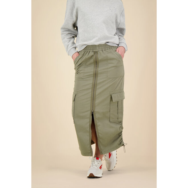 Anna Blue - Sandy Cargo Skirt - Olive Solid