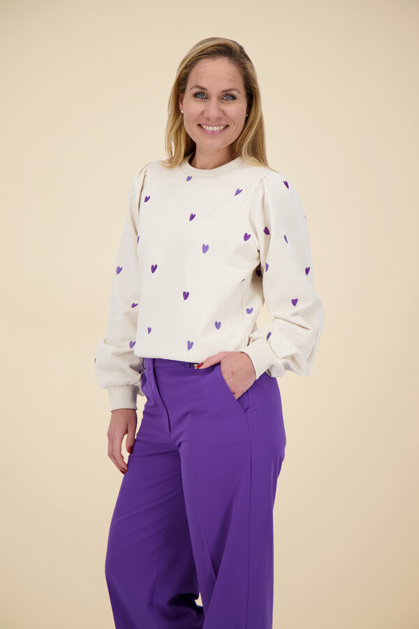 Fabienne Chapot - Dina Sweater - Oatmeal/Purple