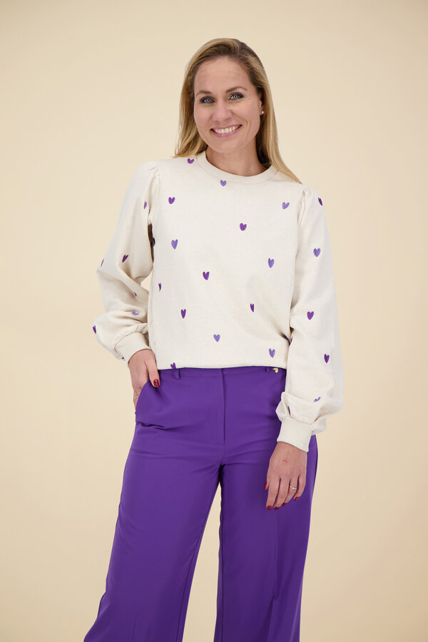 Fabienne Chapot - Dina Sweater - Oatmeal/Purple