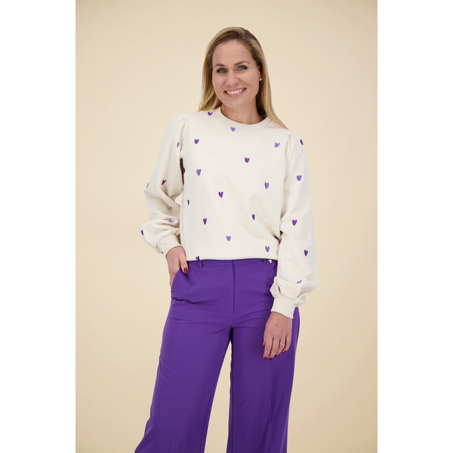 Fabienne Chapot - Dina Sweater - Oatmeal/Purple