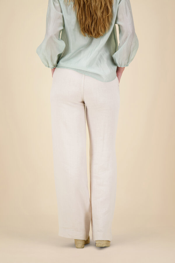 Anna Blue - Wide Pants - Sand Solid