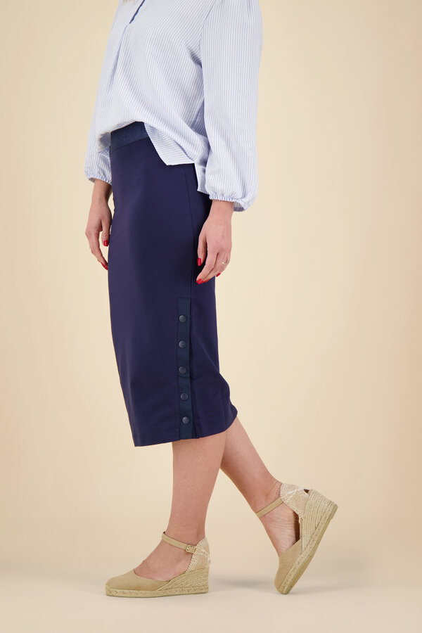 Anna Blue - Eda Skirt - Dark Blue Solid