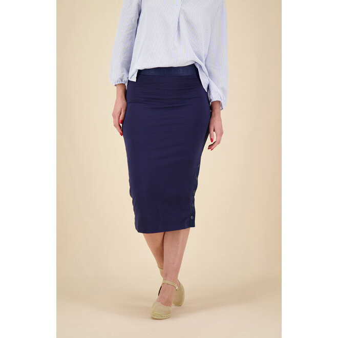 Anna Blue - Eda Skirt - Dark Blue Solid