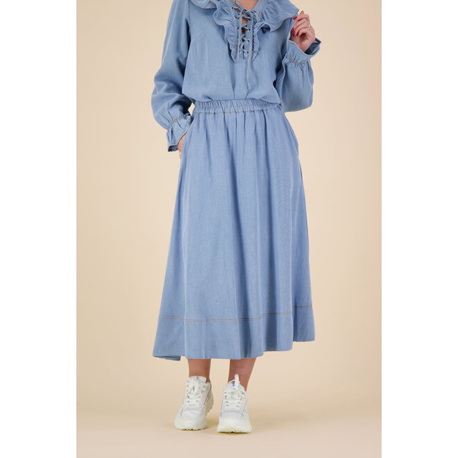 Co'Couture - Midi Skirt - Denim Blue