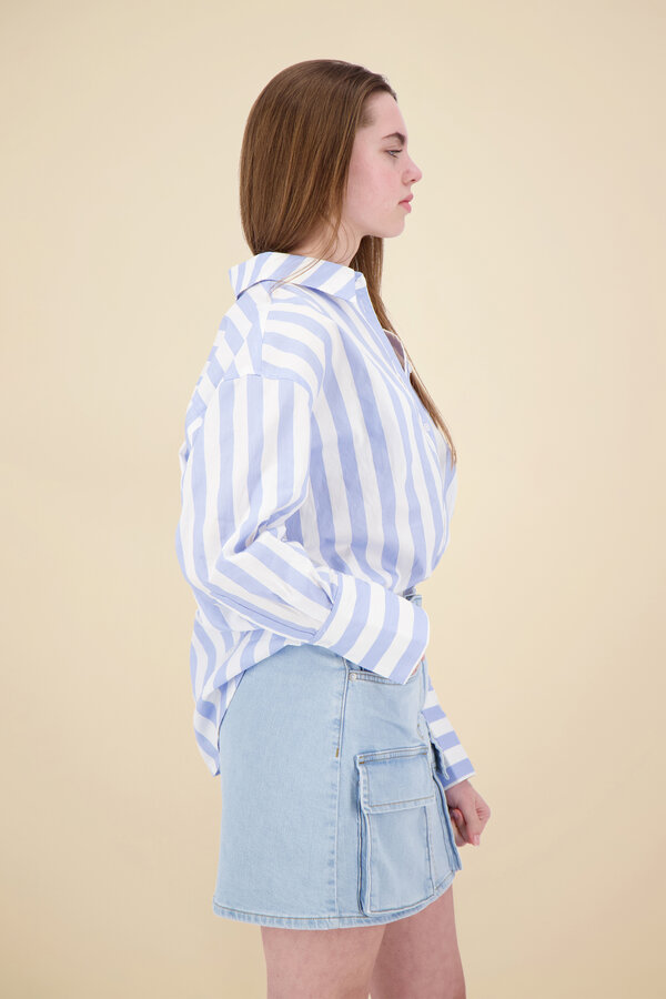 Colourful Rebel - Talia Stripe Blouse - Boys Blue