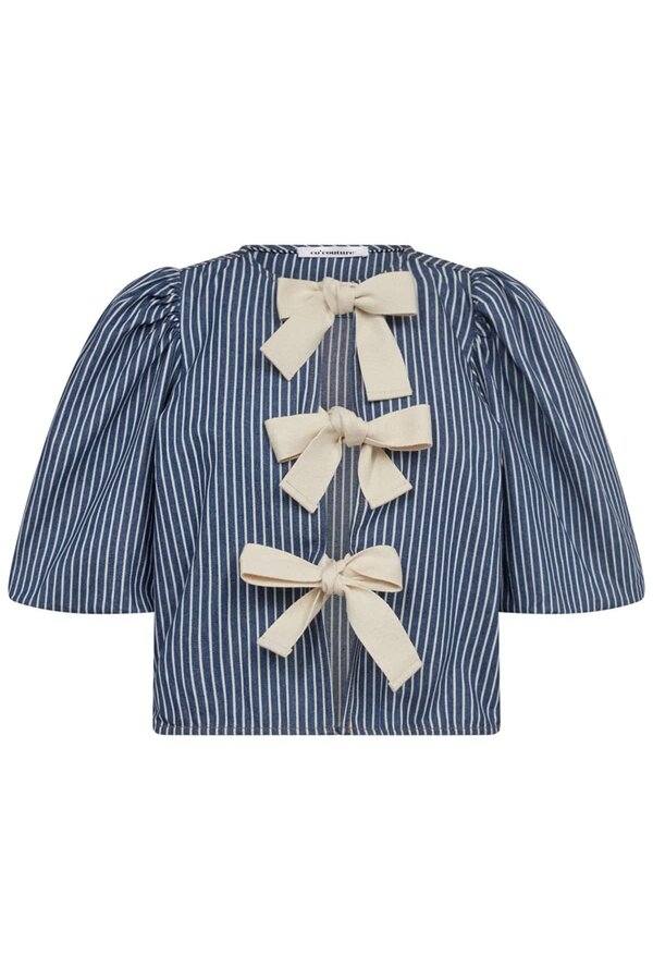 Co'Couture - Milly Bow Blouse - Denim