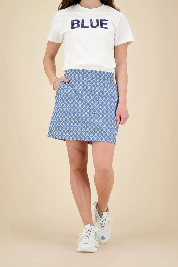 Anna Blue - Marlee Skirt - Light Denim Dessin