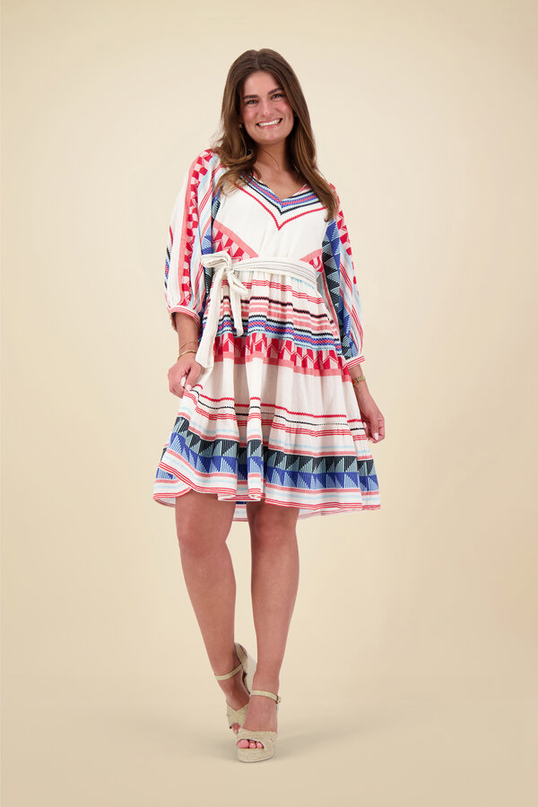 Devotion - Paola Dress - Blue/ Red