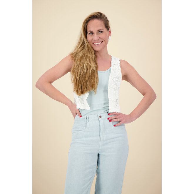 Anna - Kanten Gilet - Off White