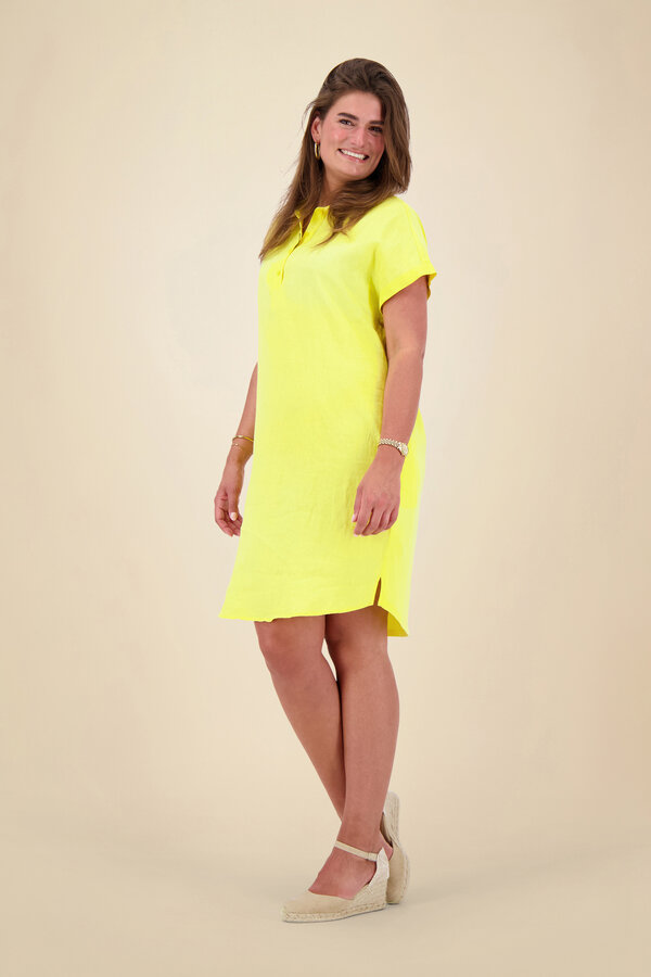Oui' - Linen Dress - Yellow