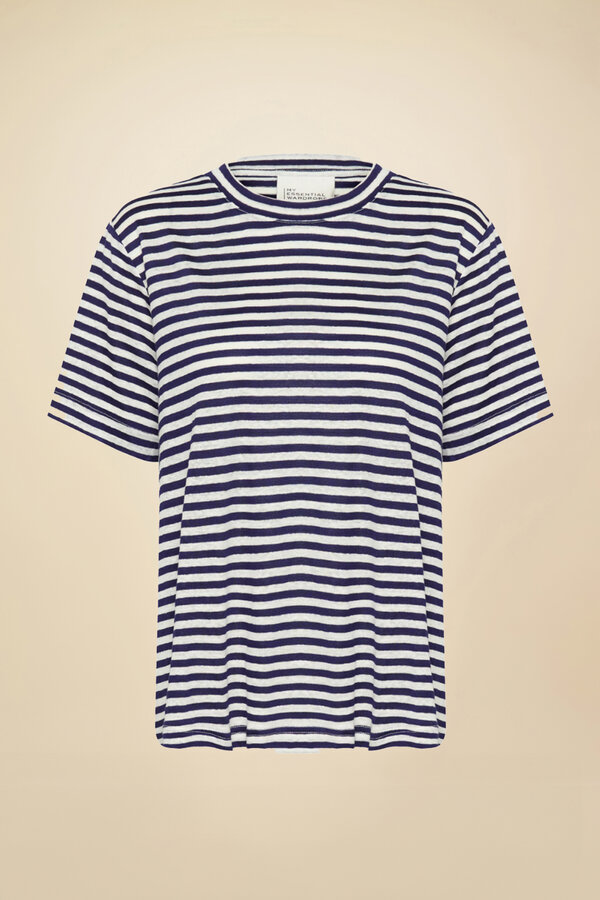 Lisa Striped Tee - Dark Sapphire Blue Stripe