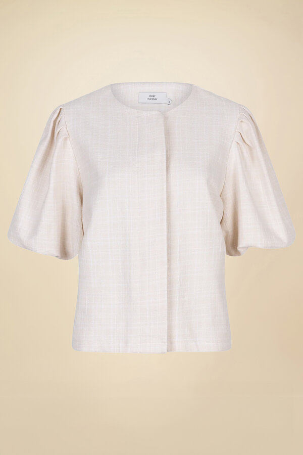 Philippa Balloon Structured Top - Warm Sand