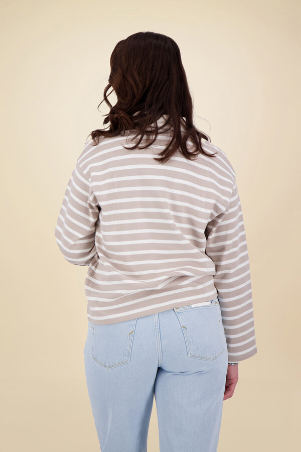 Wada Stripe Top - Island Fossil/Snow White
