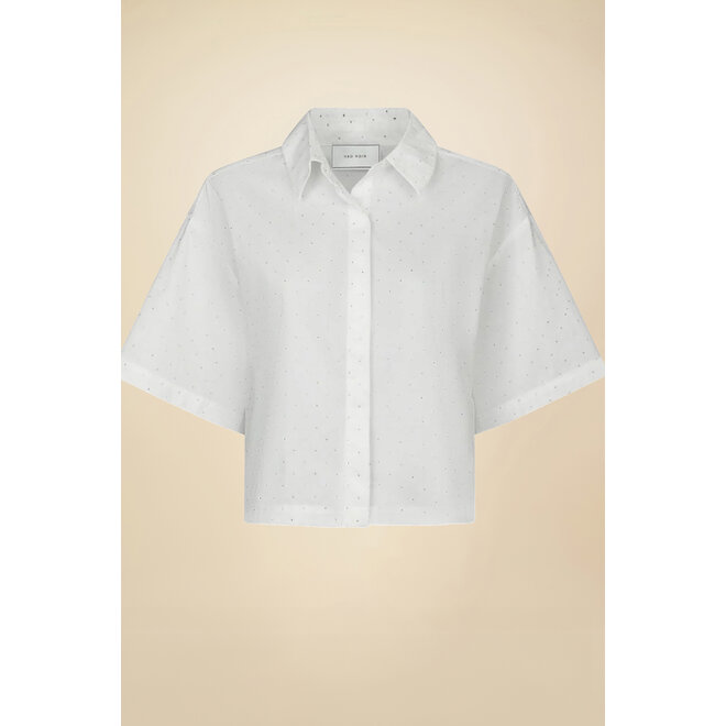 Jasie Poplin Stone Shirt - White