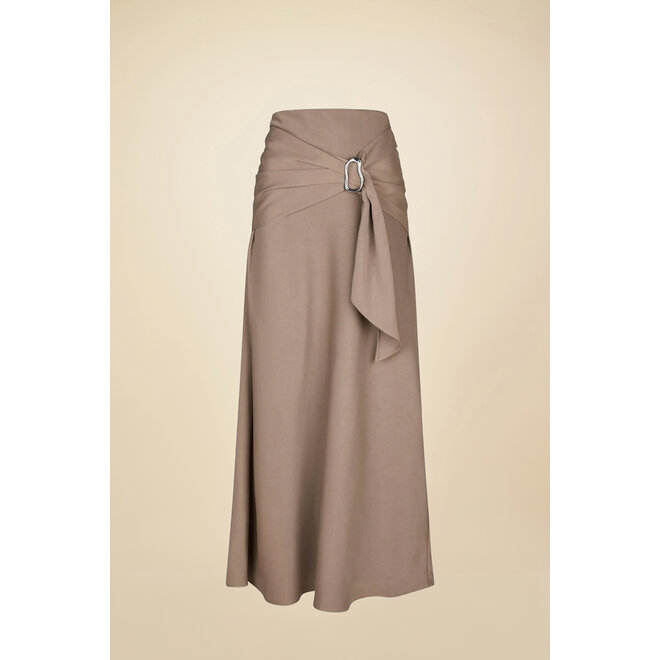 Kit Dull Sateen Skirt - Dark Taupe