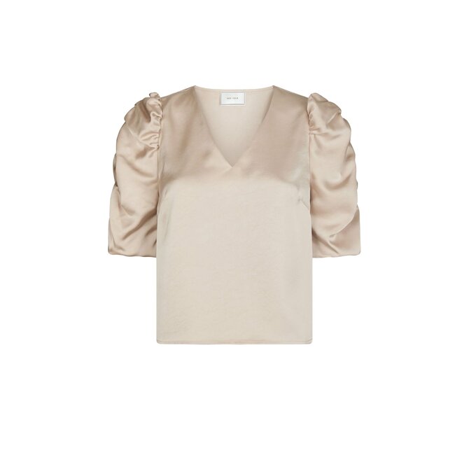 Elba Heavy Sateen Blouse - Champagne