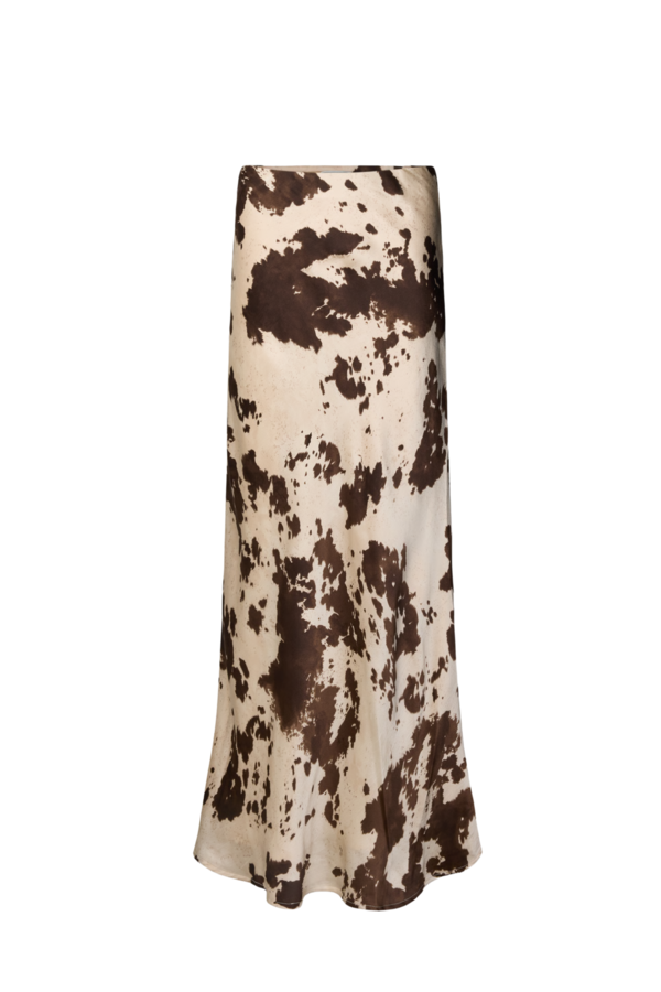 Viso Cow Print Skirt - Brown